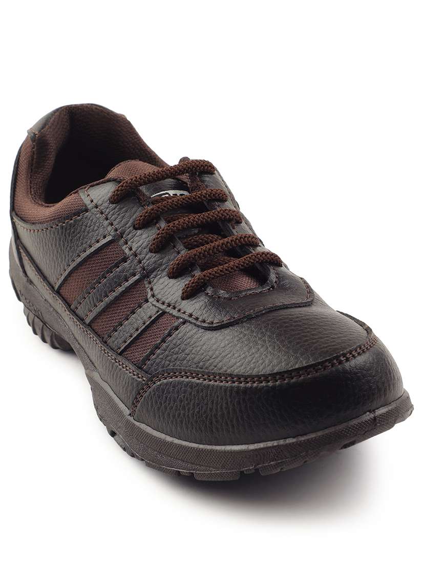 kids solid lace up uniform shoes - 22030423 -  Standard Image - 1