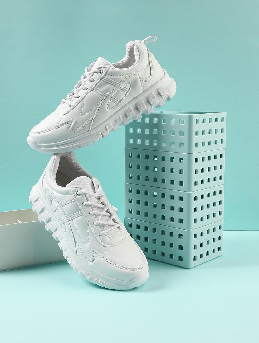 kids solid lace up uniform shoes