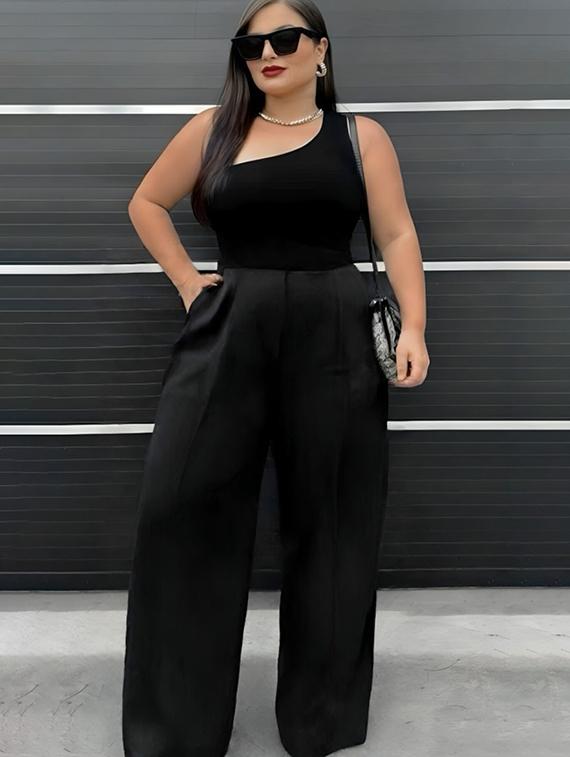 women solid high rise wide leg trouser - 22030555 -  Standard Image - 1