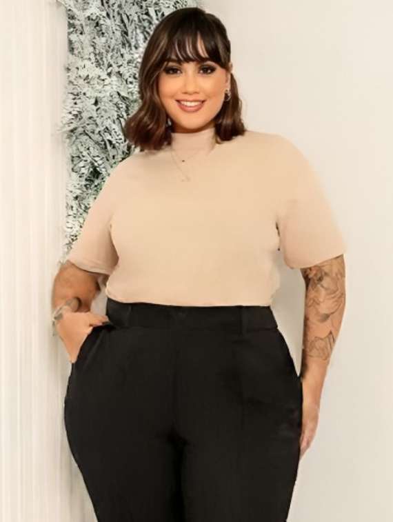 women solid high rise straight trouser