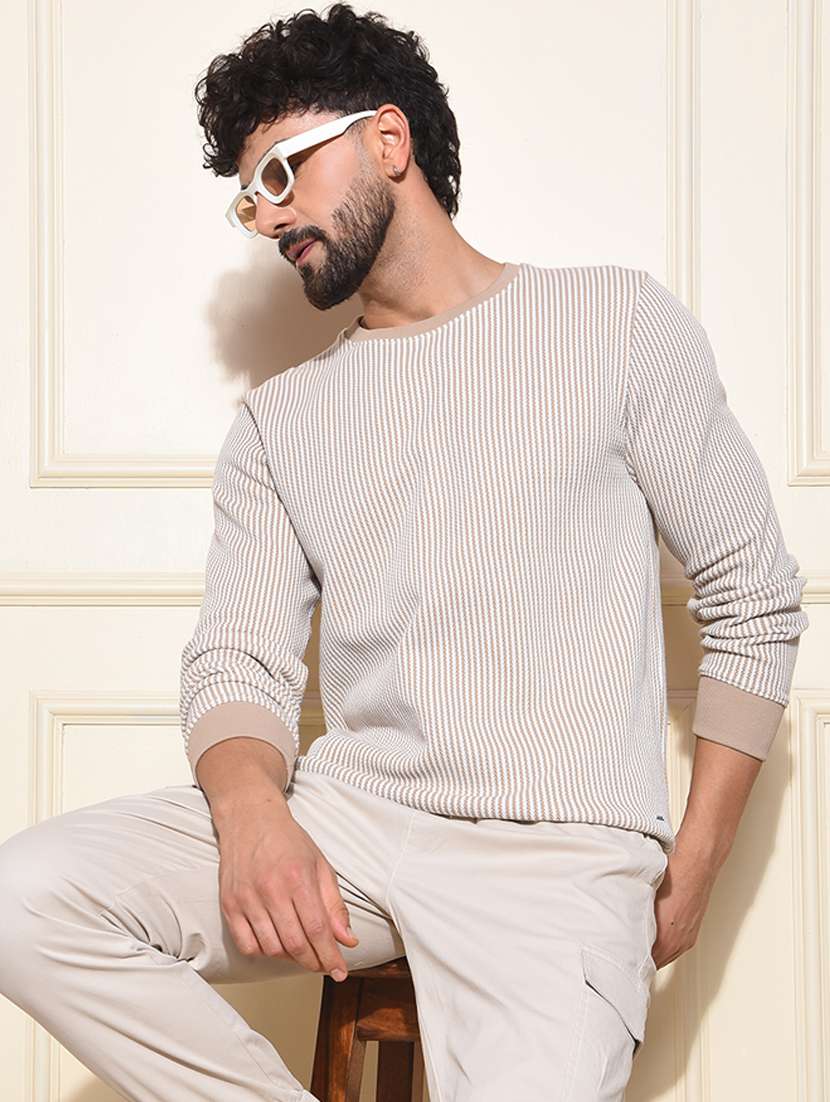 men striped long sleeve sweatshirt - 22030606 - Zoom Image - 0