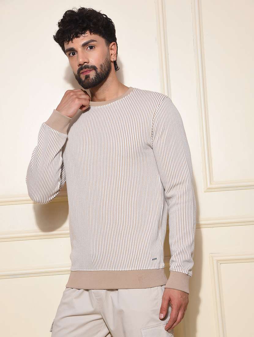 men striped long sleeve sweatshirt - 22030606 - Standard Image - 1