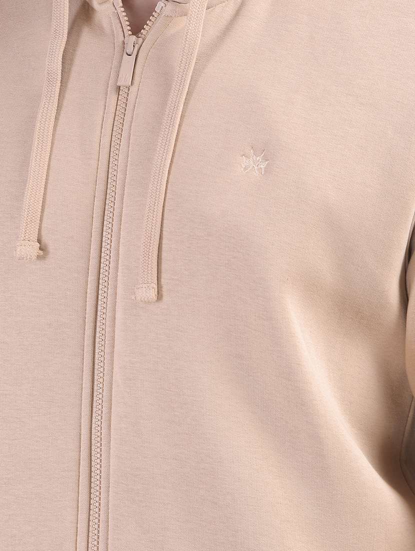 men solid long sleeve hooded zipper  - 22030612 -  Standard Image - 4
