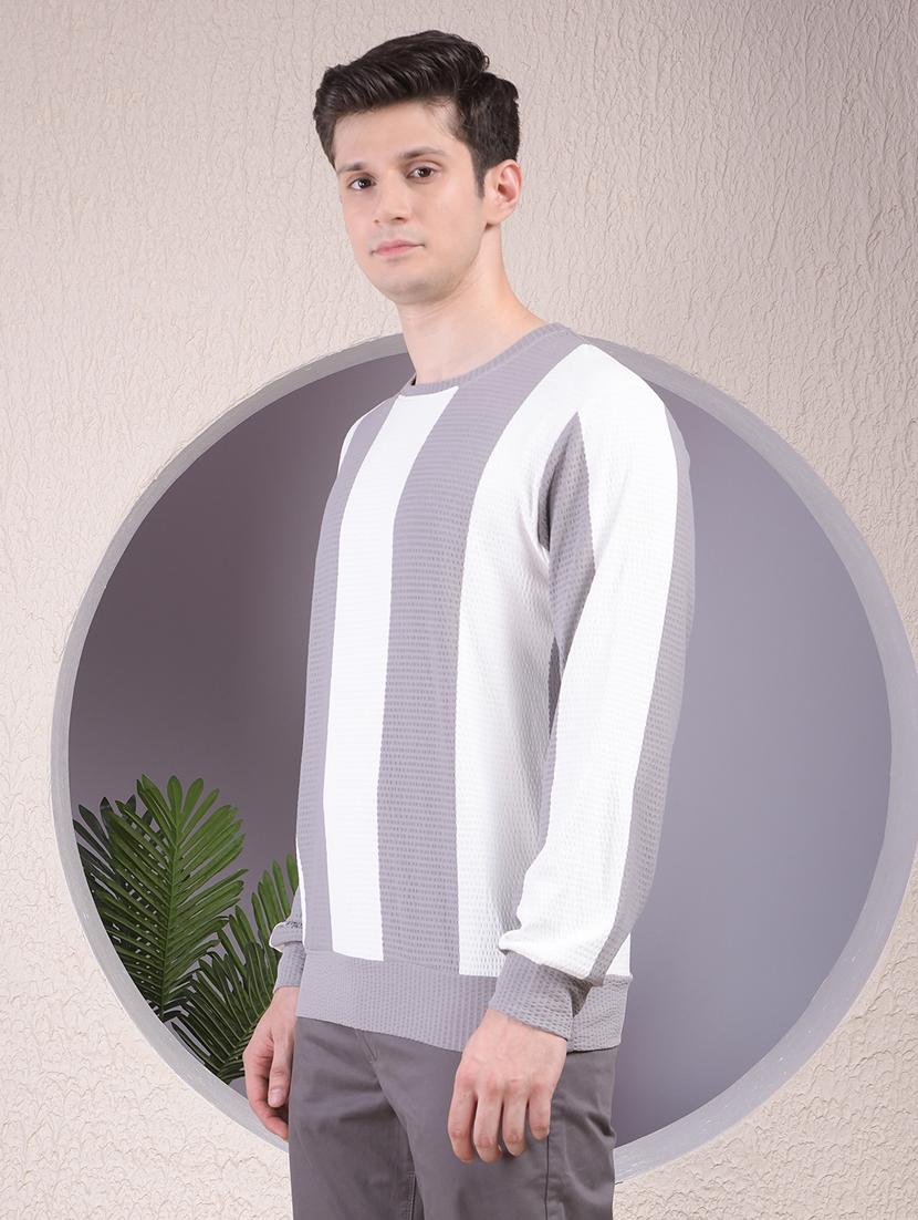 men striped long sleeve regular fit sweatshirt - 22030618 - Standard Image - 1