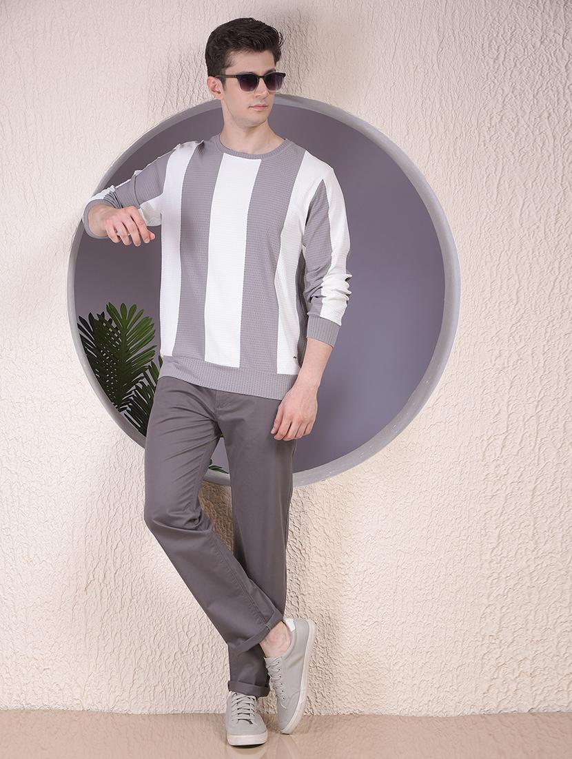 men striped long sleeve regular fit sweatshirt - 22030618 - Standard Image - 4