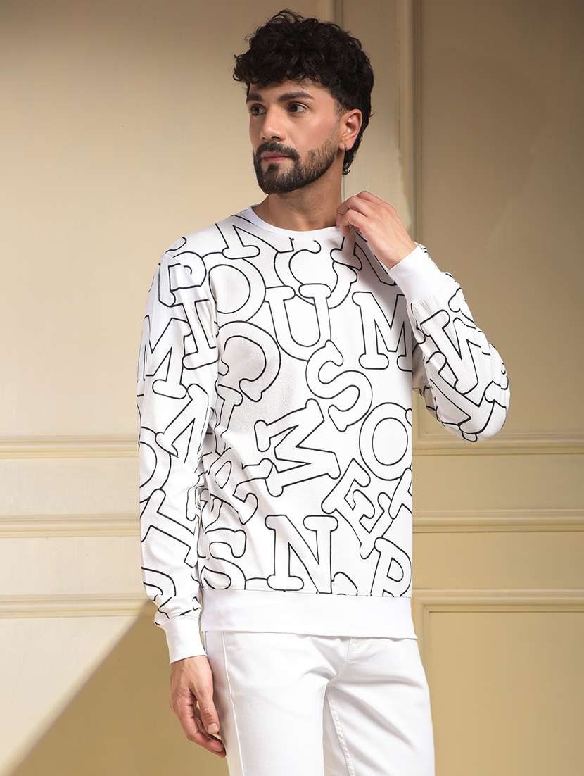 men printed long sleeve regular fit sweatshirt - 22030637 - Standard Image - 1