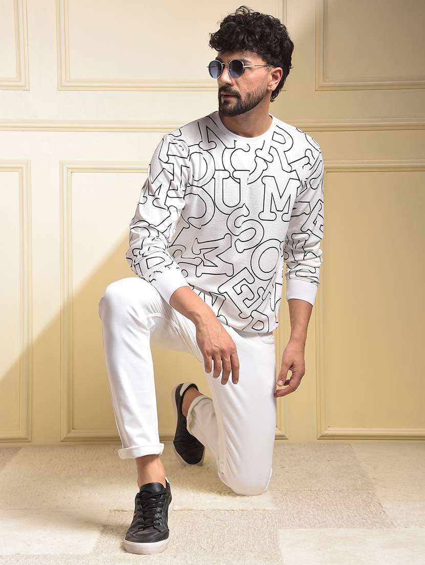 men printed long sleeve regular fit sweatshirt - 22030637 - Standard Image - 4