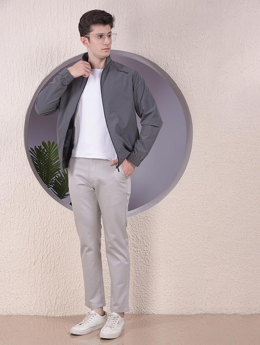 men solid mid rise slim fit chinos - 22030674 - Standard Image - 4