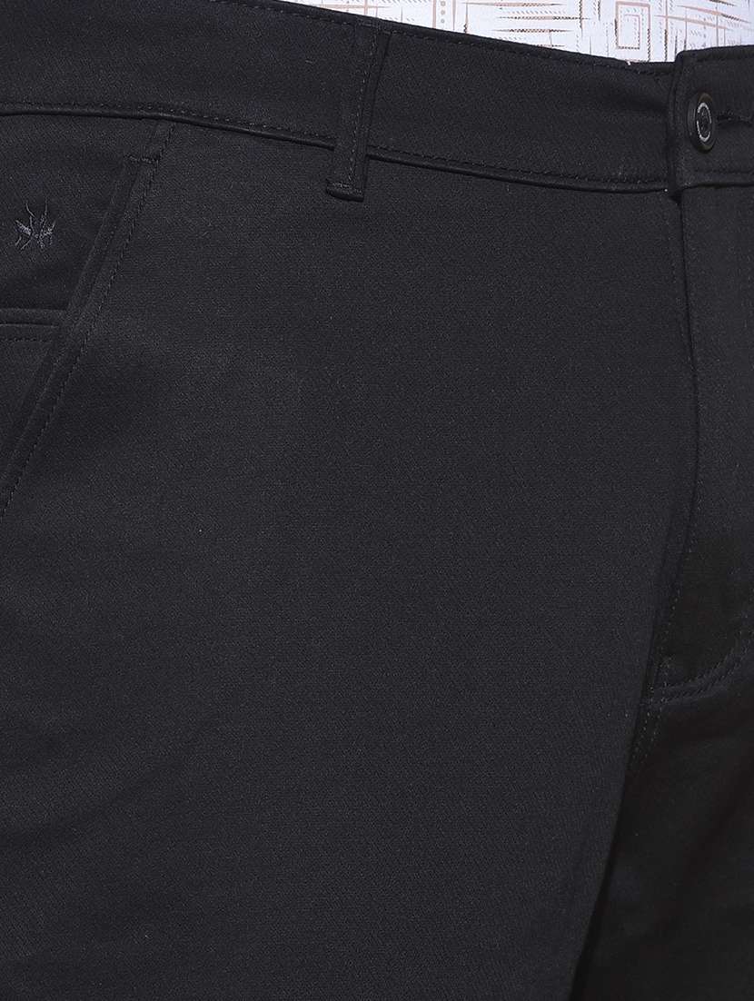 men solid mid rise straight fit chinos - 22030684 - Standard Image - 6