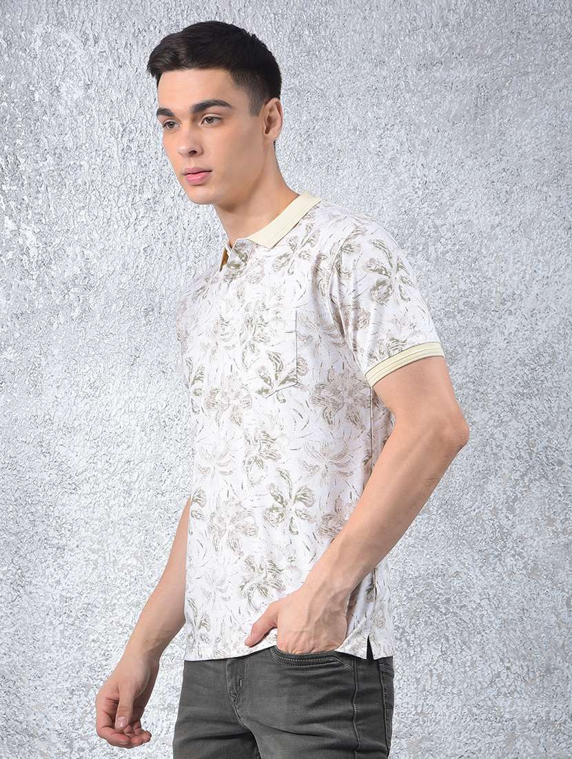 men printed short sleeve regular fit polo t-shirt - 22030722 -  Standard Image - 1