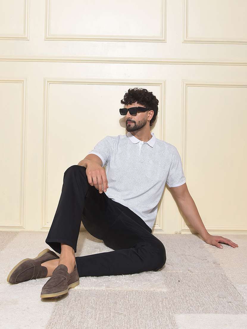 men printed short sleeve regular fit polo t-shirt - 22030724 -  Standard Image - 4