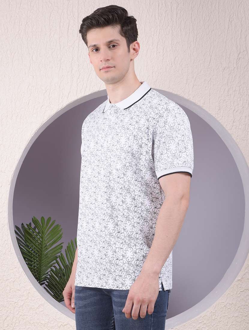men printed short sleeve regular fit polo t-shirt - 22030730 -  Standard Image - 1
