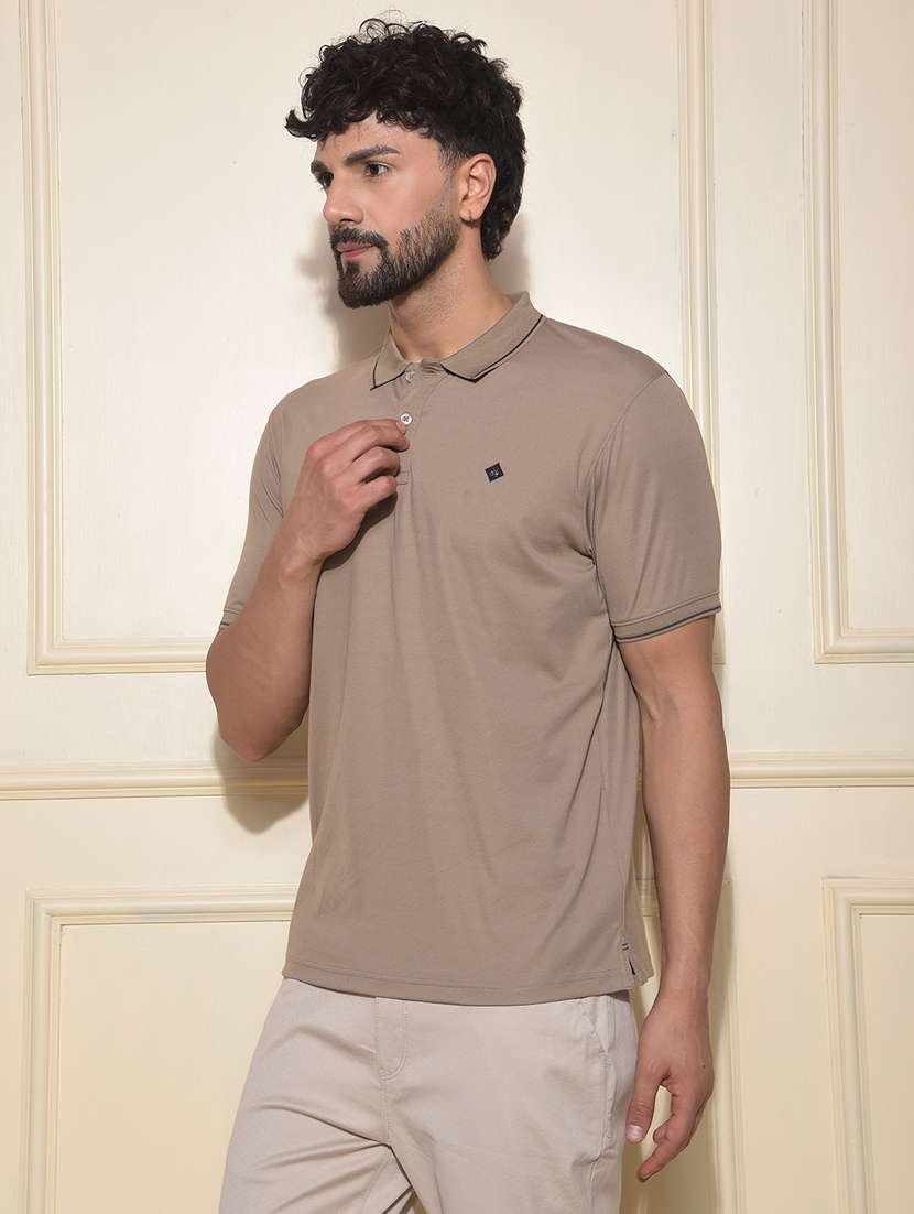 men solid short sleeve regular fit polo t-shirt - 22030738 -  Standard Image - 1
