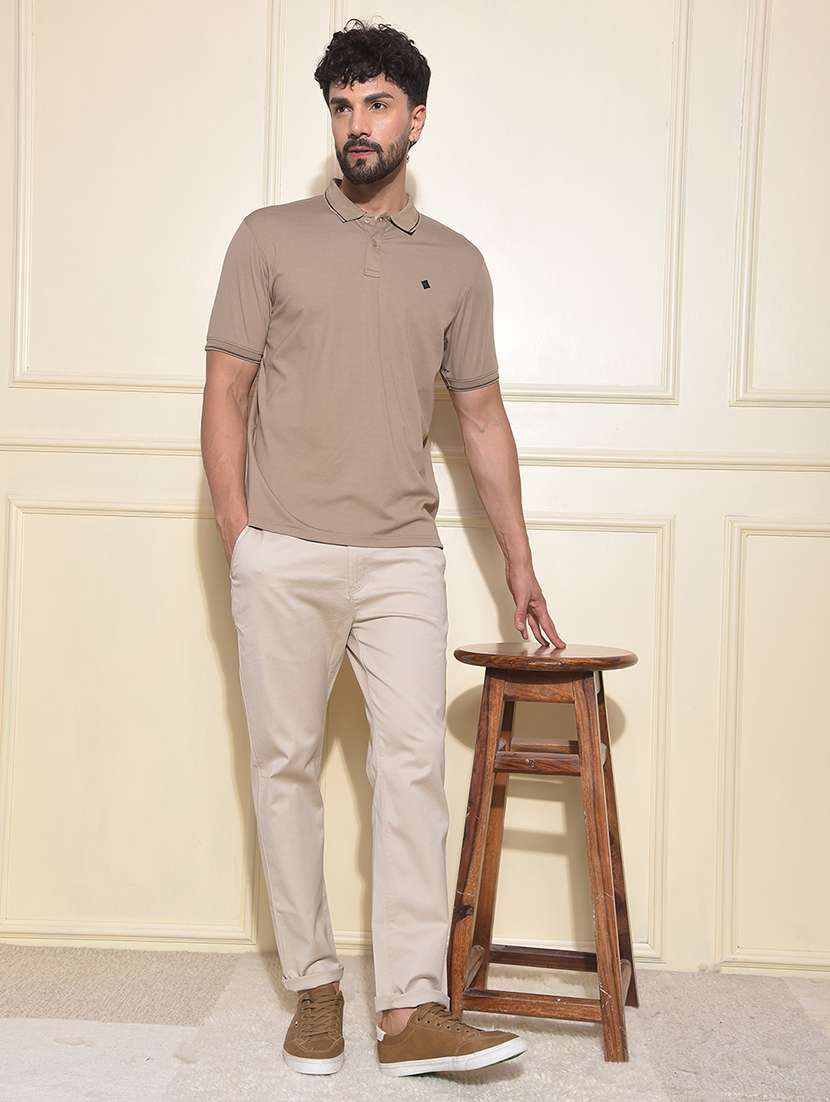 men solid short sleeve regular fit polo t-shirt - 22030738 - Standard Image - 4