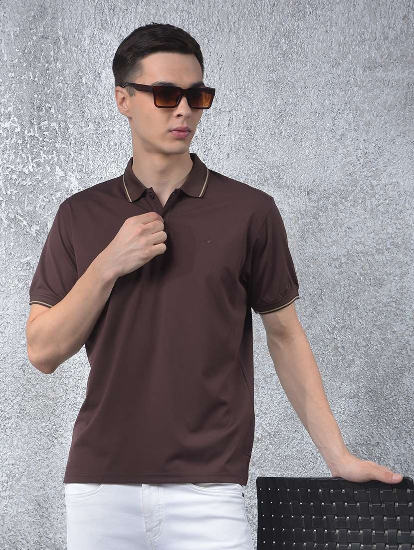 men solid short sleeve regular fit polo t-shirt