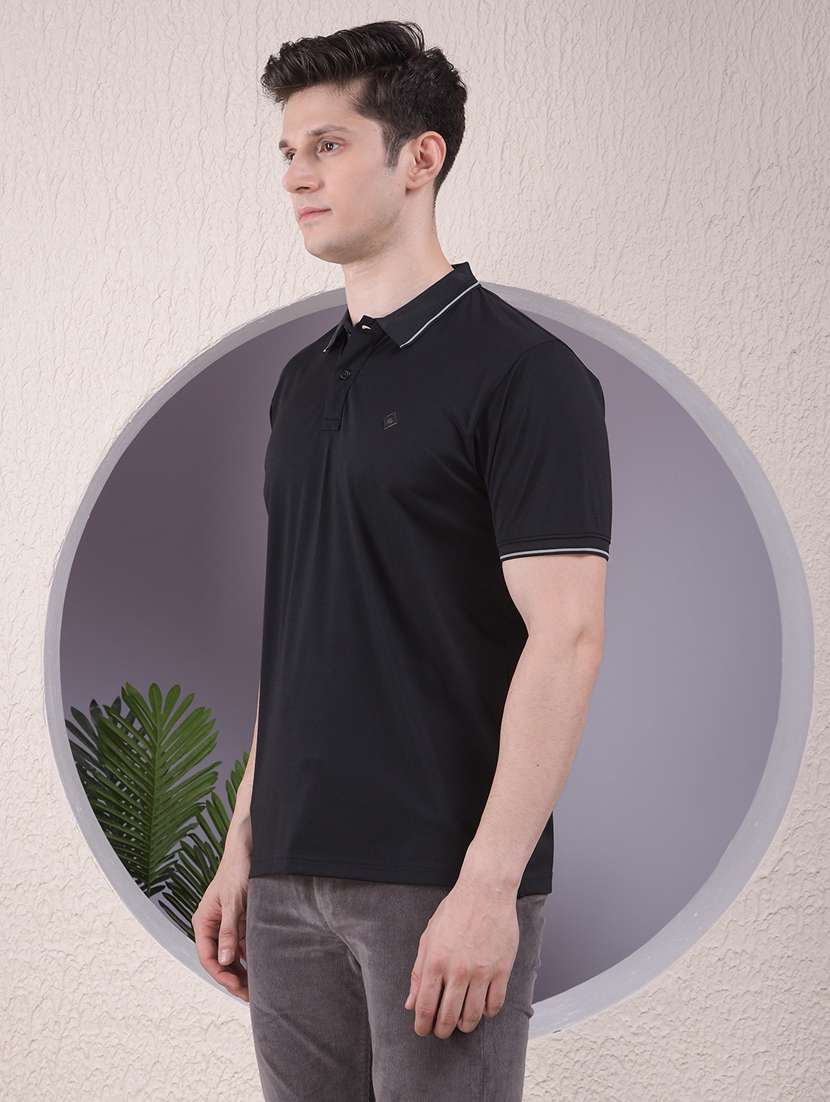 men solid short sleeve regular fit polo t-shirt - 22030740 -  Standard Image - 1