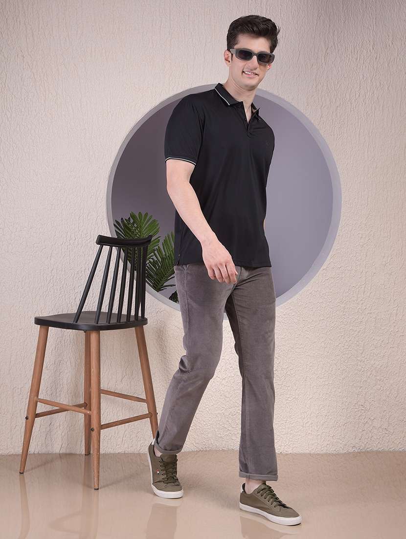 men solid short sleeve regular fit polo t-shirt - 22030740 - Standard Image - 4