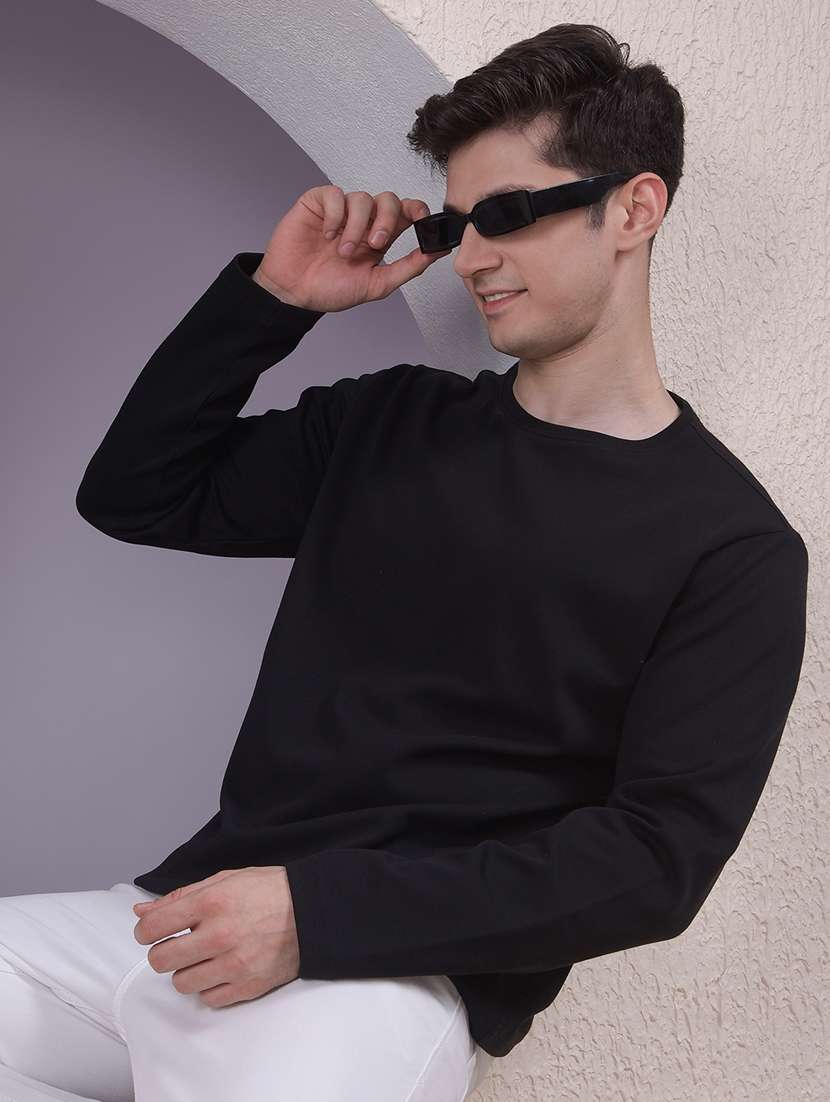 men solid long sleeve regular fit t-shirt - 22030751 -  Zoom Image - 0