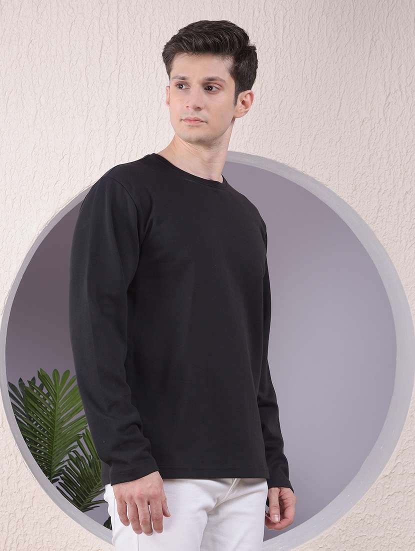 men solid long sleeve regular fit t-shirt - 22030751 -  Standard Image - 1