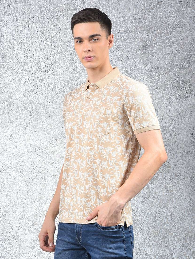 men printed short sleeve regular fit polo t-shirt - 22030756 -  Standard Image - 1