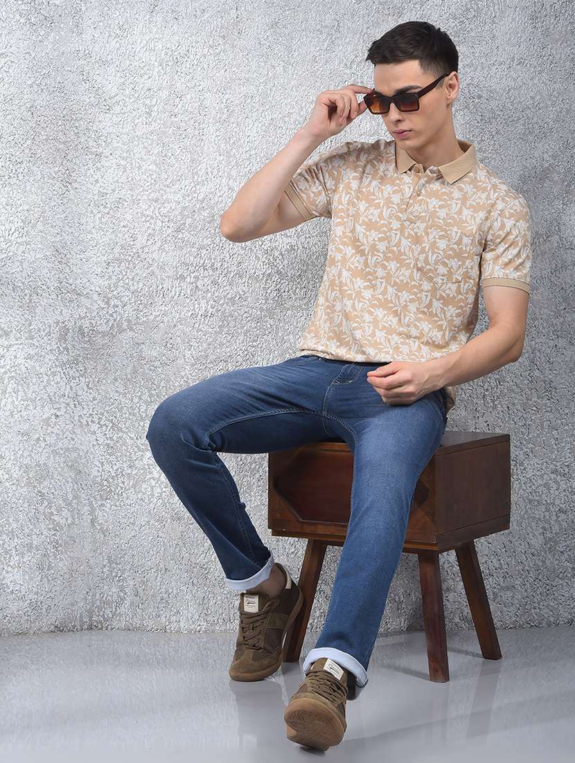 men printed short sleeve regular fit polo t-shirt - 22030756 -  Standard Image - 4