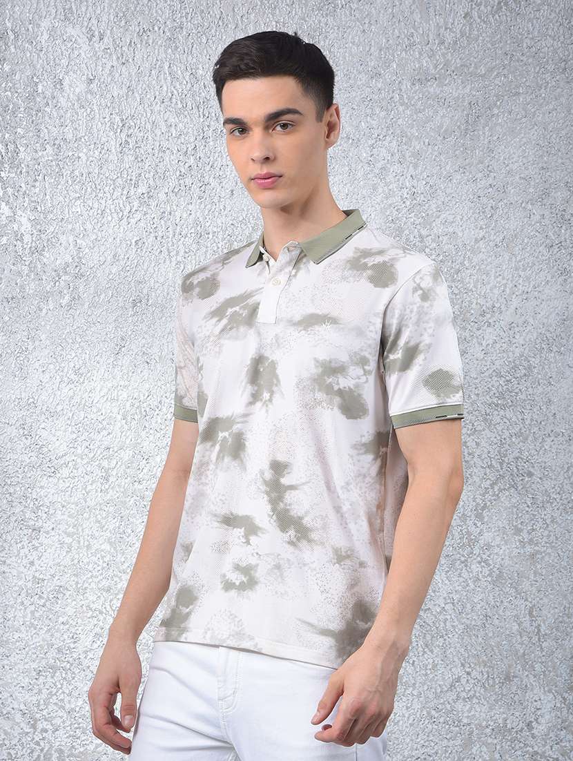 men printed short sleeve regular fit polo t-shirt - 22030762 -  Standard Image - 1