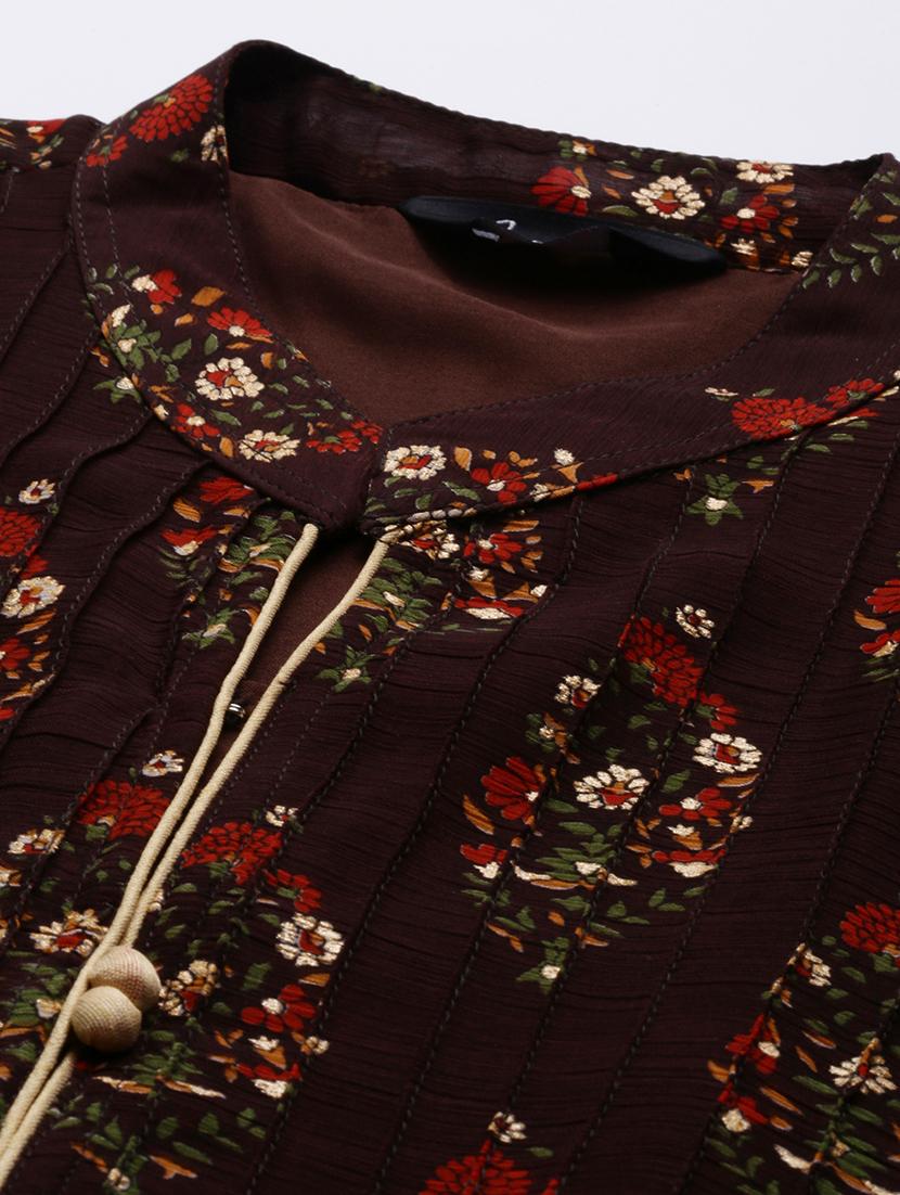 women printed short sleeve flared kurta - 22030763 - Standard Image - 6