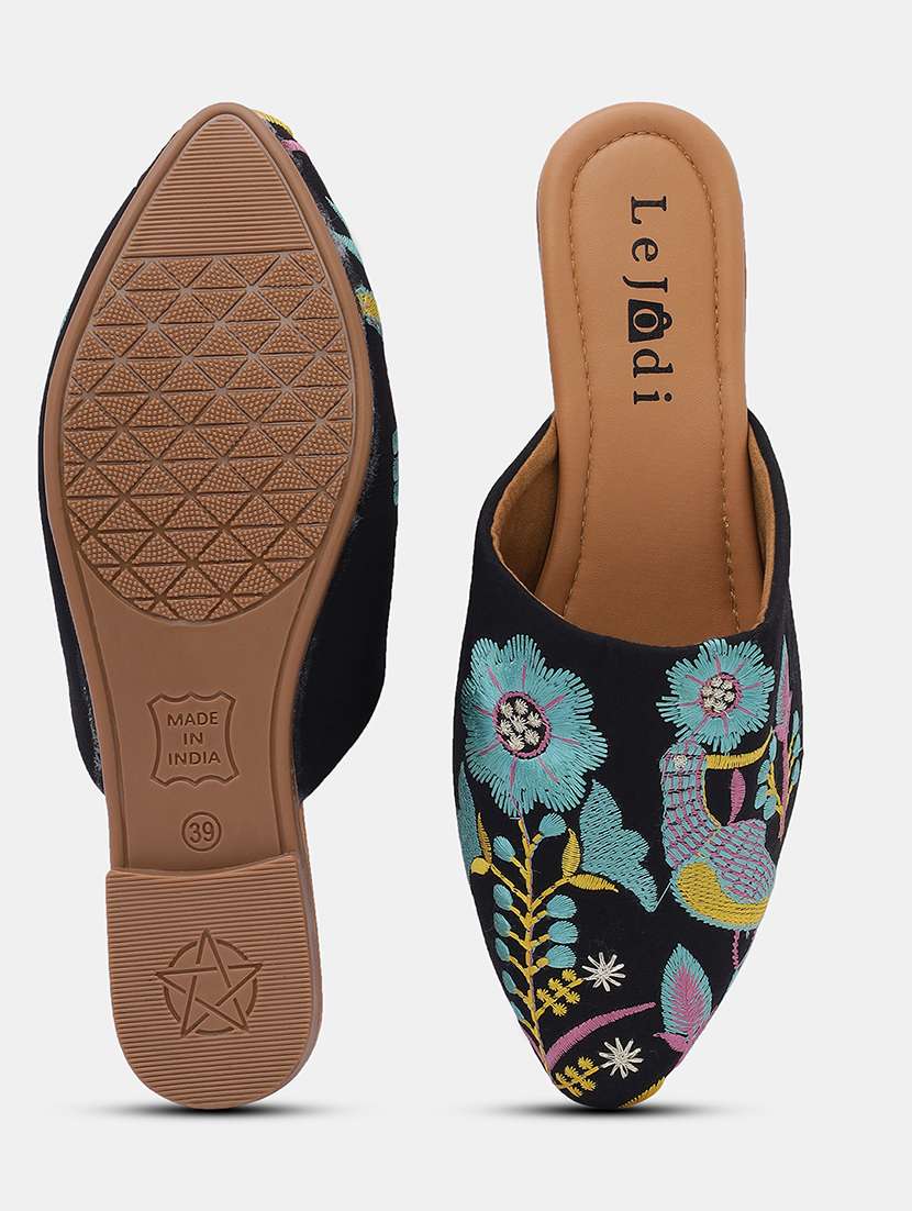women embroidered slip on mojari - 22030783 - Standard Image - 4