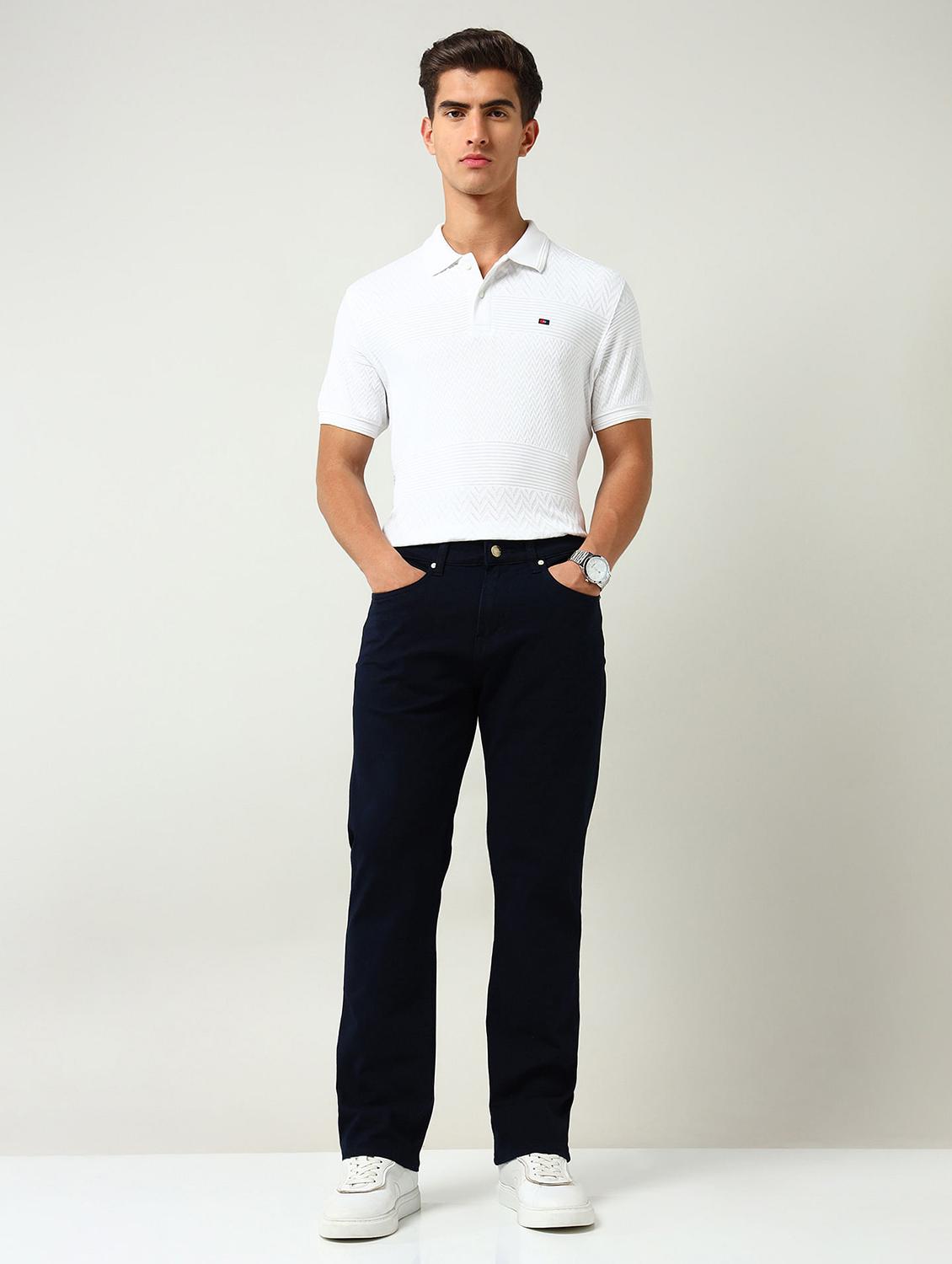 men plain mid rise full length straight fit jeans - 22030889 - Standard Image - 4