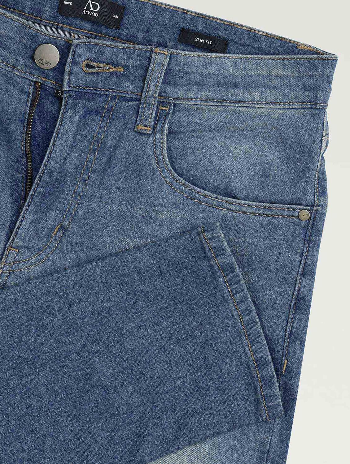 men washed mid rise full length slim fit jeans - 22030891 - Standard Image - 4