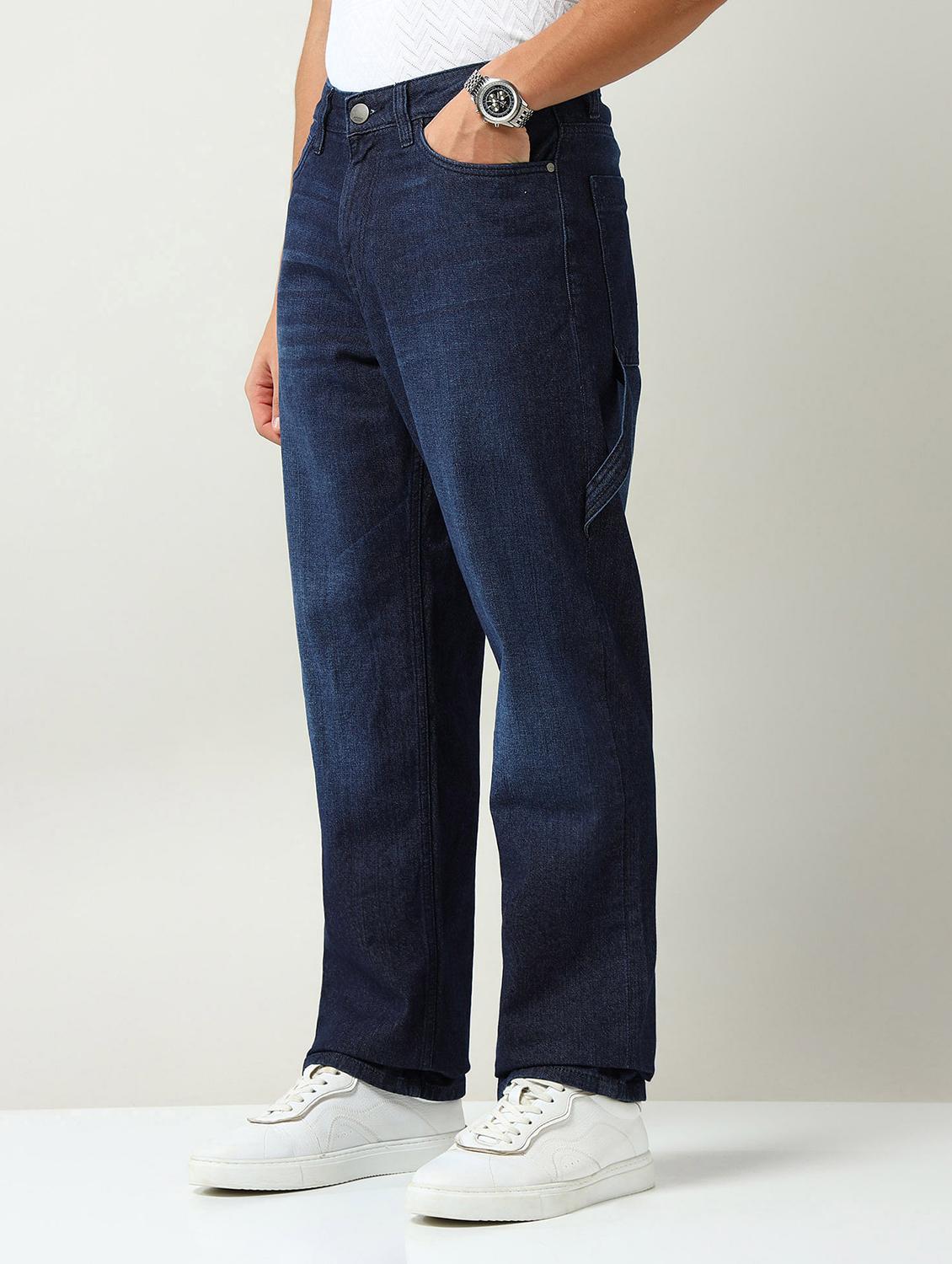 men washed mid rise full length relaxed fit jeans - 22030892 -  Standard Image - 1