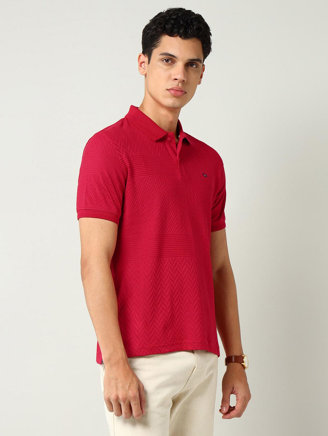 men self design short sleeve slim fit polo t-shirt - 22030894 - Standard Image - 1