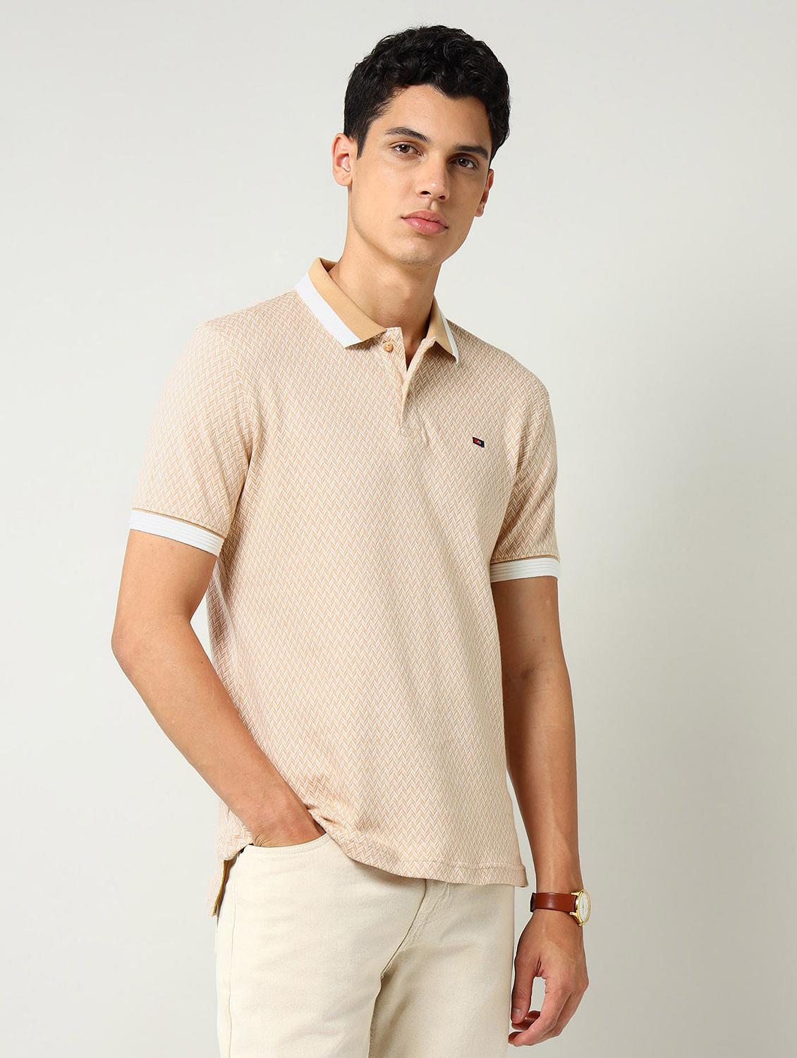 men chevron short sleeve slim fit polo t-shirt - 22030896 -  Standard Image - 1