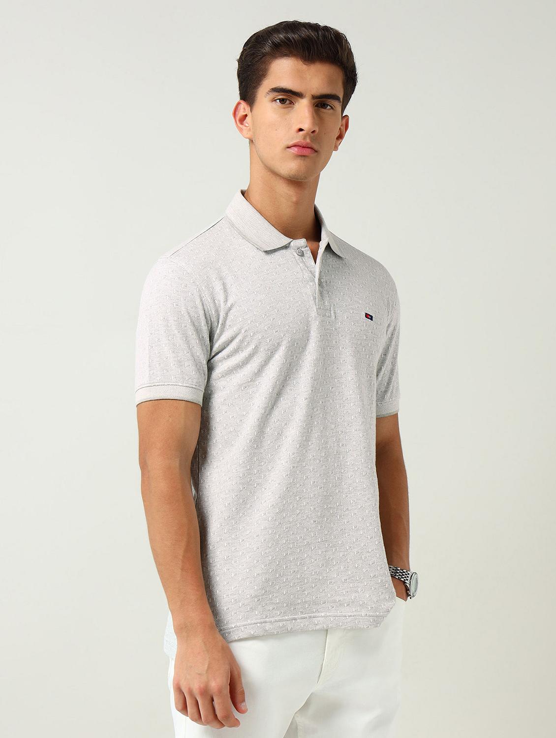 men self design short sleeve slim fit polo t-shirt - 22030898 - Standard Image - 1
