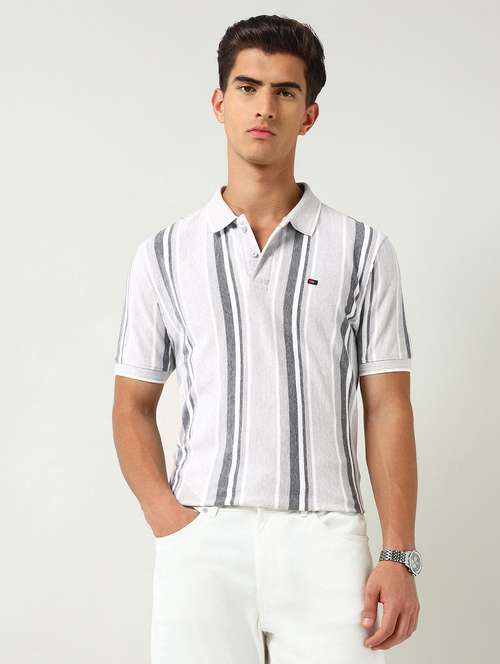 men striped short sleeve slim fit polo t-shirt - 22030900 -  Standard Image - 0