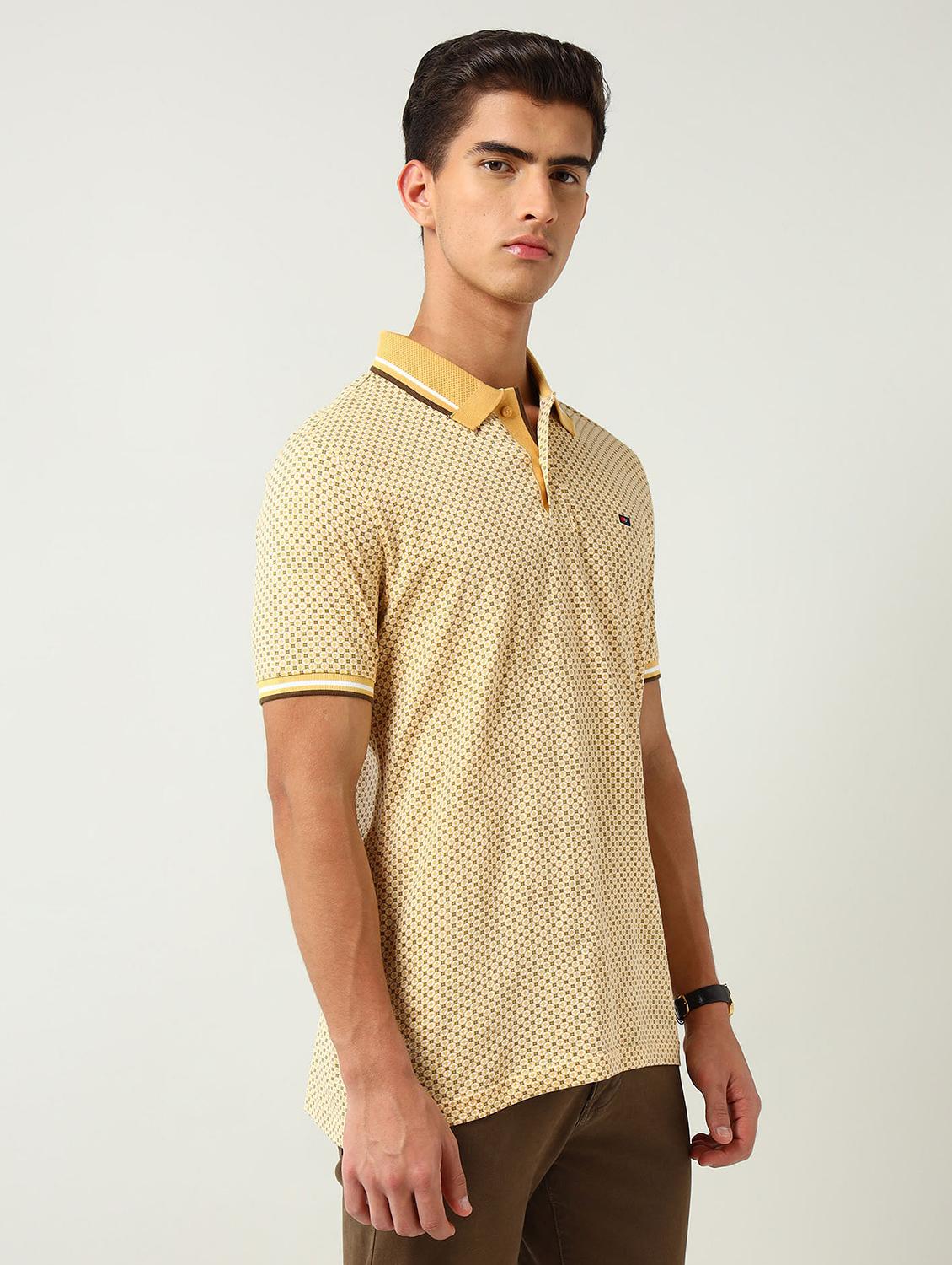 men printed short sleeve slim fit polo t-shirt - 22030904 -  Standard Image - 1