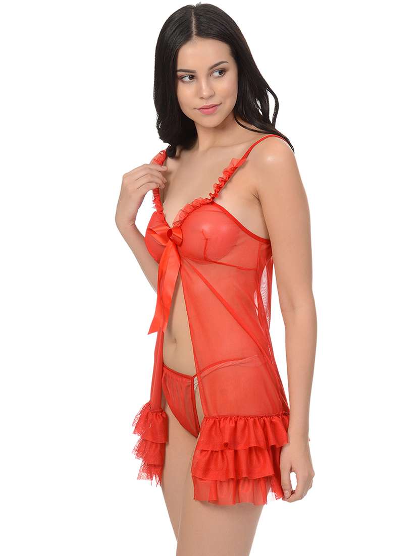 women pack of 2 solid shoulder strap babydoll - 22030947 - Standard Image - 4