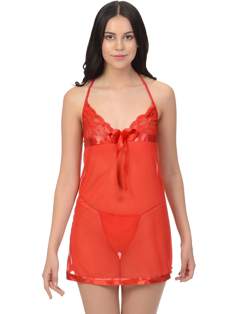 women pack of 2 solid shoulder strap lace babydoll - 22030949 - Standard Image - 1
