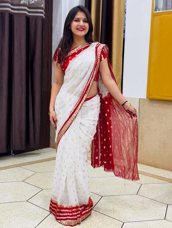 women self design bordered saree with blouse - 22031019 -  Standard Image - 1