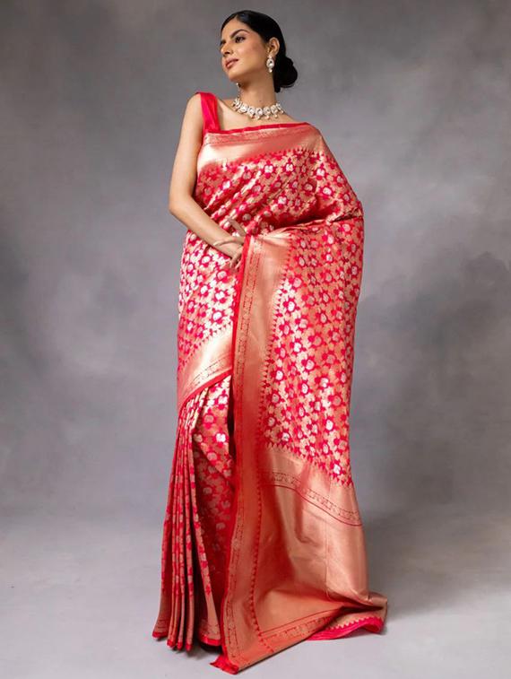women self design banarasi saree with blouse - 22031034 -  Standard Image - 1
