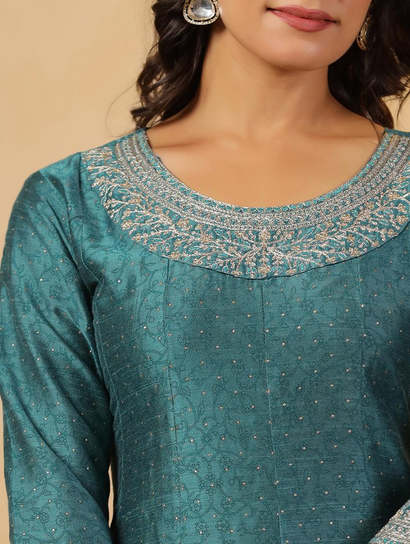 women printed three quarter sleeve anarkali kurta - 22031053 - Standard Image - 4