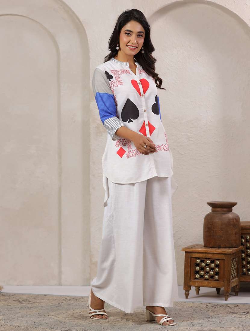 women printed shirt and palazzo co-ord set - 22031055 -  Standard Image - 1