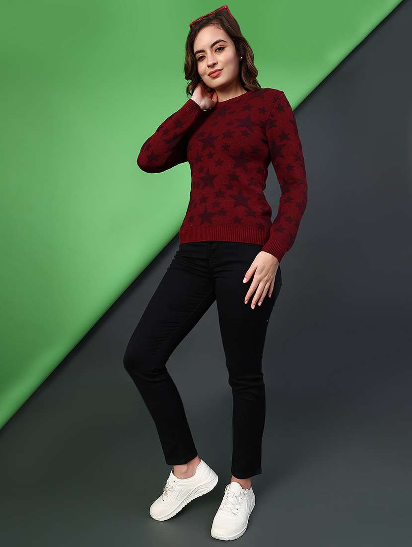 women self designed long sleeve pullover - 22031065 -  Standard Image - 4