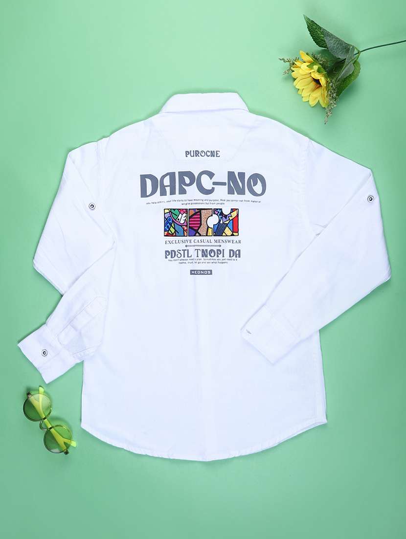 boys printed long sleeve casual shirt - 22031128 -  Standard Image - 1