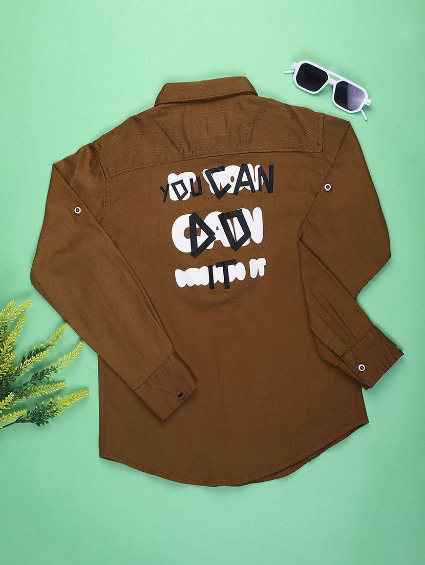 boys placement print long sleeve casual shirt - 22031130 -  Standard Image - 1