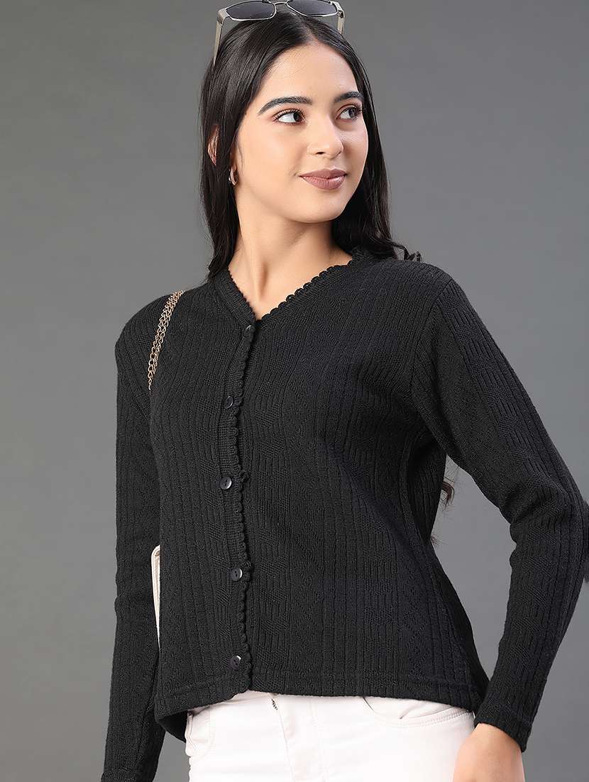 women self designed long sleeve cardigan