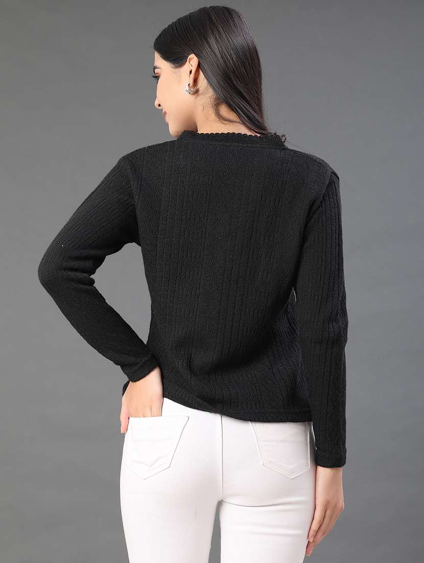 women self designed long sleeve cardigan - 22031146 -  Standard Image - 4