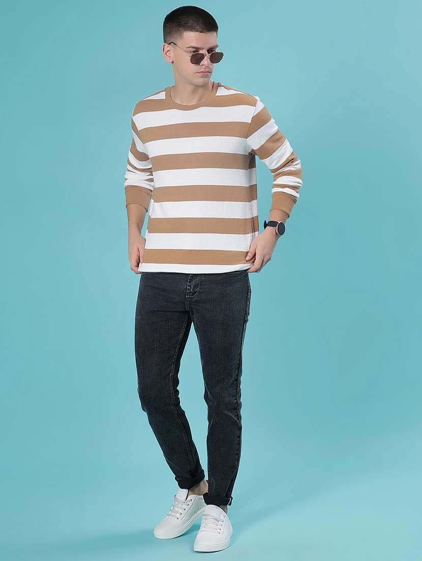 men striped long sleeve regular fit pullover - 22031147 -  Standard Image - 4