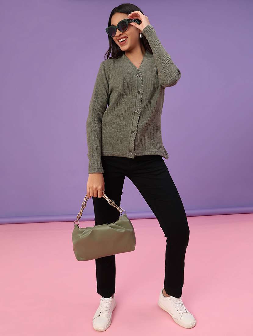 women self design long sleeve cardigan - 22031159 -  Standard Image - 4