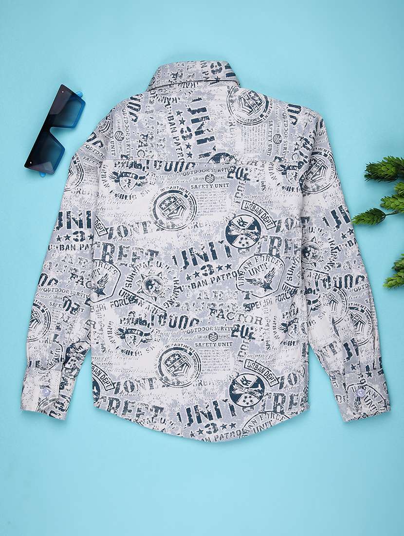 boys printed long sleeve casual shirt - 22031205 -  Standard Image - 1